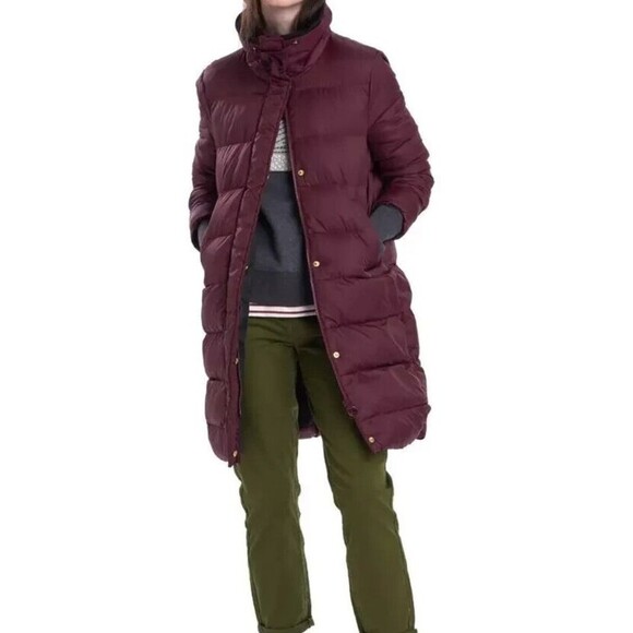 NEW Barbour Weatheram Quilt Longline Puffer Coat Purple Wine Womens Size 10 US - Picture 3 of 9